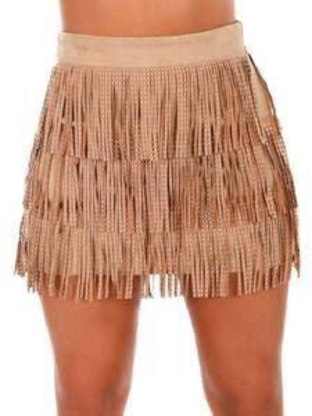 My Own Way Studded Fringe Festival Mini Skirt